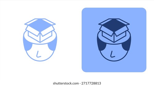 Mezcla de mente vacía Ilustración de icono de fondo de color de dos tonos y contraste