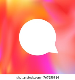 Empty mobile app quote sign cloud over gradient colorful background. Vector illustration