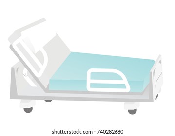 Empty mobile medical bed. Medical equipment. Vector cartoon illustration isolated on white background.