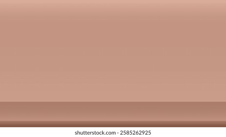 Empty mocha mouse studio background with copy space. Vector platform design for product display, presentation cosmetic mockup, showcase, web banner.