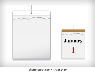 empty mockup calendar on a white background