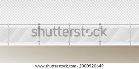 Empty modern balcony or terrace isolated on transparent background.