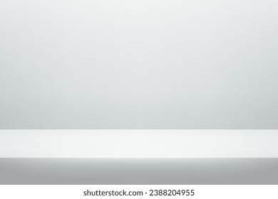 Empty modern grey color studio room background. Space for displaying products. Vector illustration.