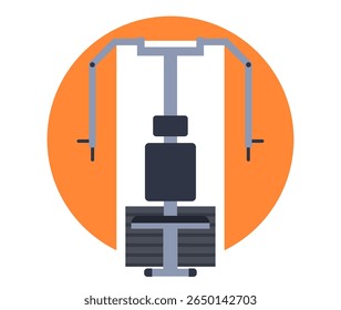 Empty modern gym isolated concept. Vector flat graphic design element illustration