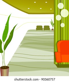Empty modern lobby of residential building