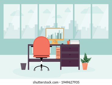 Empty modern office interior.Office learning and teaching To work.    