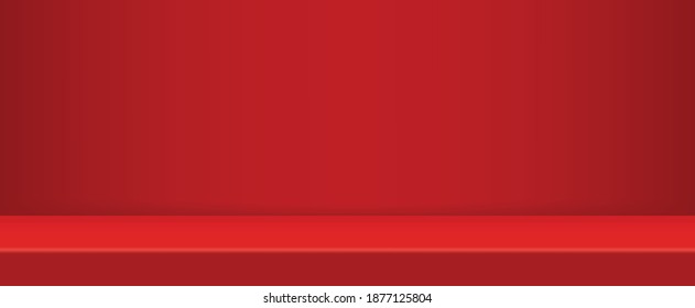 Empty modern red studio background for copy space display product of present content advertising banner product design mockup