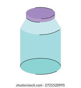 Ilustración vectorial de tarro de ahorro de dinero vacío. Tarro vacío