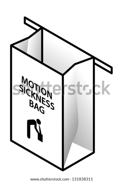 An empty motion sickness\
bag.