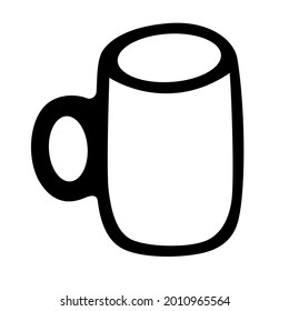 Empty mug hand drawn sketch isolated on white background.