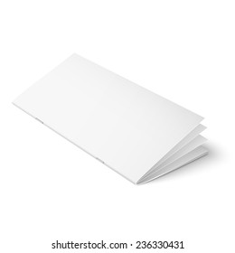 Empty multipage brochure template with clips on white background, pure. Vector illustration. EPS10.