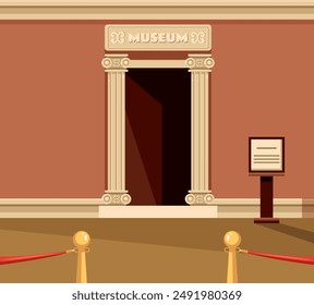 Empty museum room exhibit concept. Vector flat graphic design element illustration