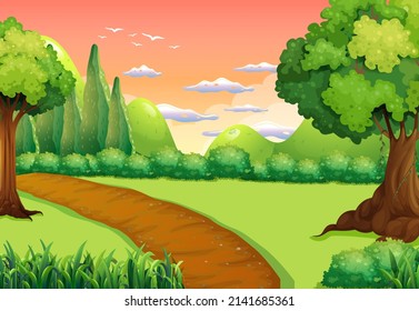 Empty nature outdoor background illustration