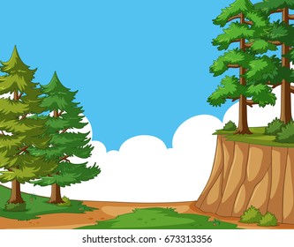 Empty nature scene in forest