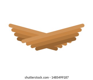 Empty nest isolated cartoon. Twig Birdhouse vector illustration