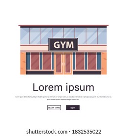 empty no people sport gym exterior fitness training healthy lifestyle concept sport studio building facade isolated copy space vector illustration