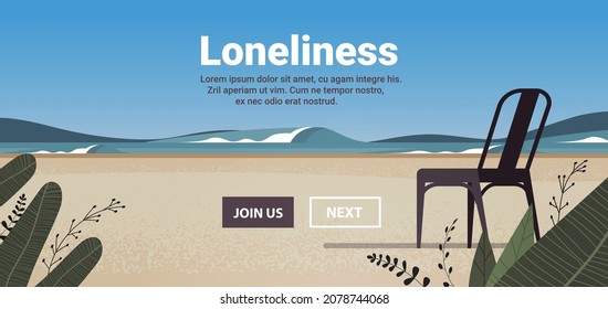 empty no people tropical beach with chair summer vacation loneliness mental health diseases concept