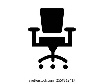 Empty no   silhouettes office chair icon. desk chair black design vector .