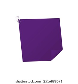 Empty note paper vector illustration. Blank sheet label design.
