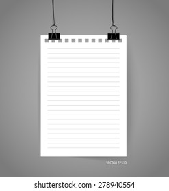 Empty note papers, ready for your message. Vector illustration.
