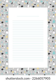 Empty Note template page with lines