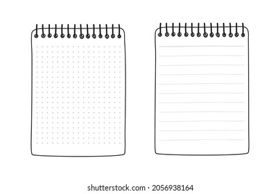 leeres Notizbuch, handgezeichnet, Vektorgrafik