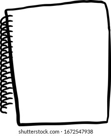 Empty notebook, illustration, vector on white background.