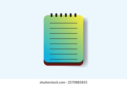 Empty notebook with a spiral binder, featuring blank pages for memo, diary, or mockup purposes. Isolated and ready for versatile stationery use.