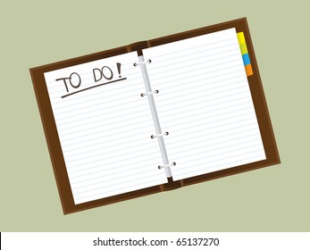 empty notepad diary - reallistic illustration