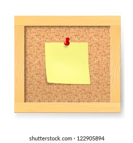 Empty notice wooden board. Illustration on white background