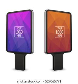 Empty object for advertising. Street advertising stand for design. mockup Illustration. Billboard sign, signboard, modern banner. Other variations you can find in my portfolio.