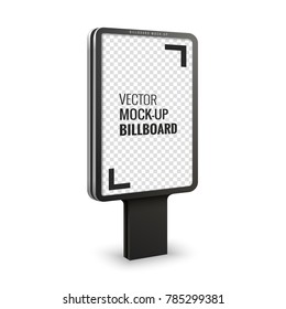 Empty Object For Advertising. Street Advertising Stand For Design. Mockup Illustration. Billboard Sign, Signboard, Modern Banner.  