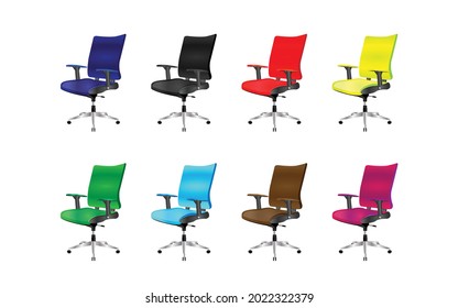 Empty office chair. colorful chairs vector illustration,cartoon office chair for business people isolated on white background