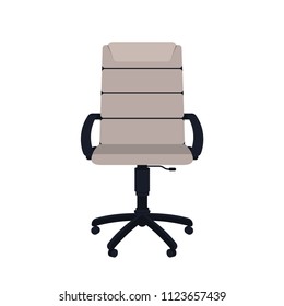 Empty office chair isolated on white background. Modern furniture for interior design. Flat style. Vector