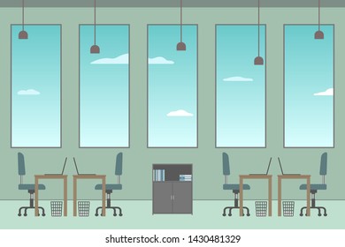 Empty office interior. Vector illustration.