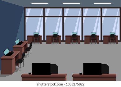 Empty office. Vector illustration.