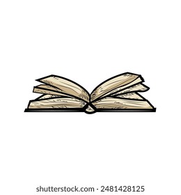 Vaciar Ilustración vectorial de boceto de libro antiguo