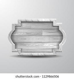 Empty old white rustic wooden sig