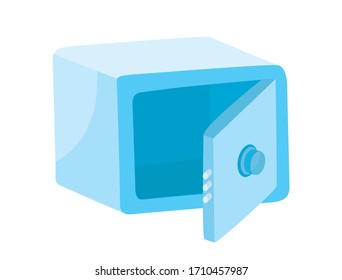 Empty open bank safe vector illustration isolated on white background. Bankruptcy and lack of money concept.