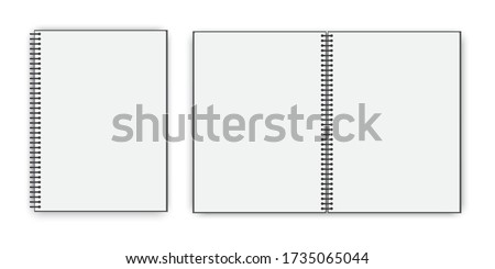 Similar – Image, Stock Photo Opened spiral notebook with hardcovers with message back to school