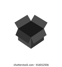 empty open box icon on white background