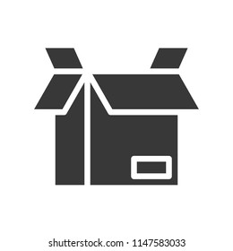 empty open box, shipping and delivery concept set, glyph icon