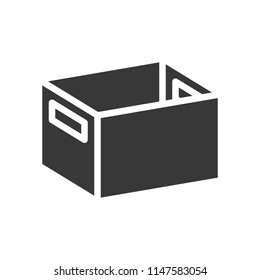 empty open box, shipping and delivery concept set, glyph icon