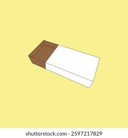 Empty open box vector illustration on yellow background