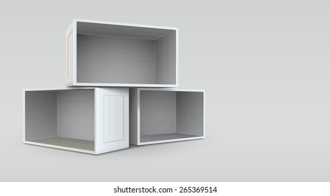 Empty open boxes. Eps10 vector illustration