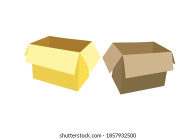 Empty Open Boxes or Packages Concept