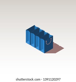 empty open Boxes rectangular and square containers for distribution cargo. Transfer packages of square and rectangular shape, small big size parcels