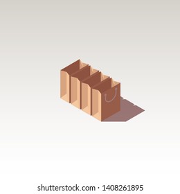 empty open Boxes rectangular and square containers for distribution cargo. Transfer packages of square and rectangular shape, small big size parcels