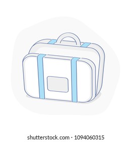 Empty open Case, Briefcase, Packaging. Costs, Expenses icon concept. Flat outline vector illustration.