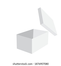 Empty open gift box template. Plastic package design. Vector 3d illustration. Stock image.